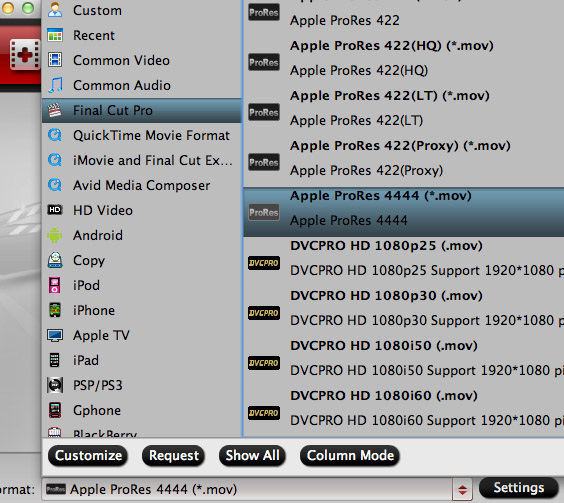 for output if you need normal apple prores codec video